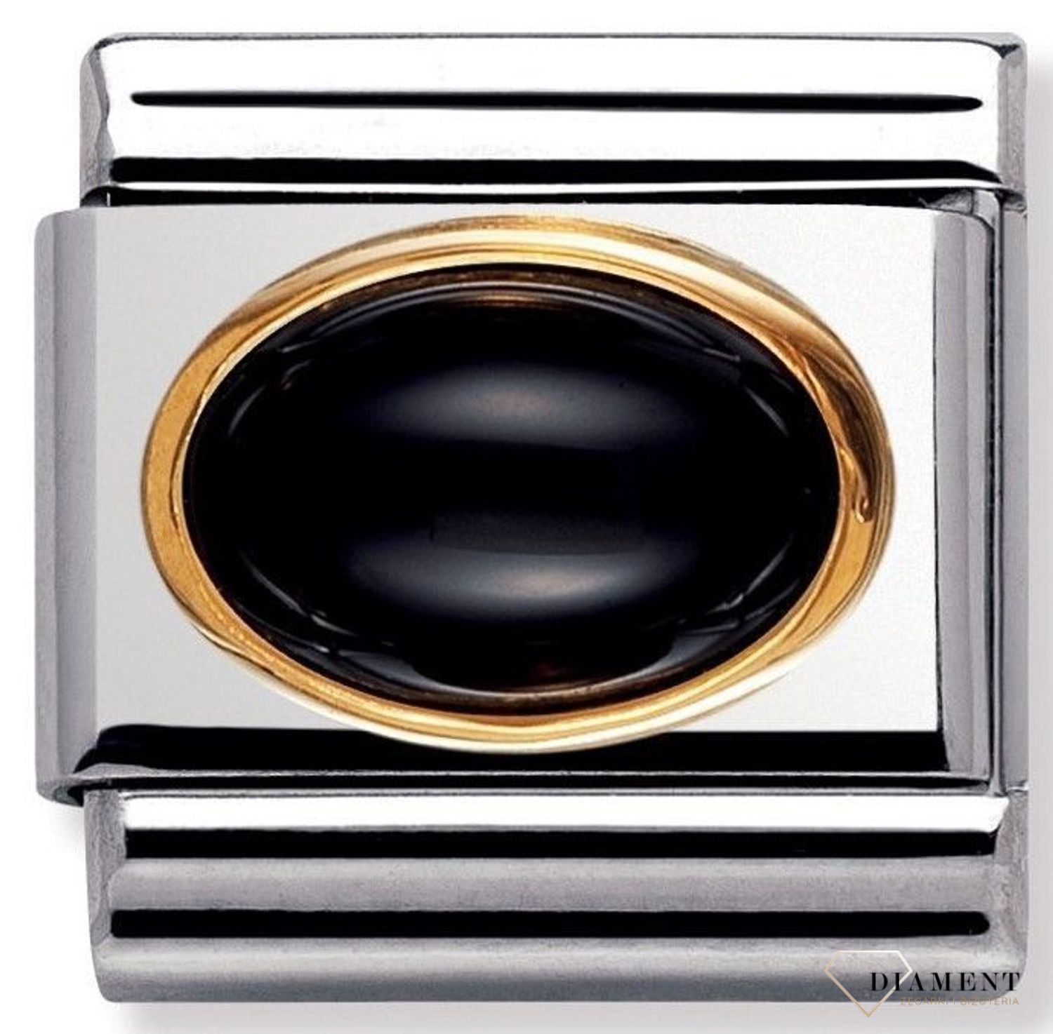 Nomination - Link 18K zawieszka złoto 'Czarny Agat' 030502 02 biżuteria nomination nomination zawieszki nomination baza.jpg